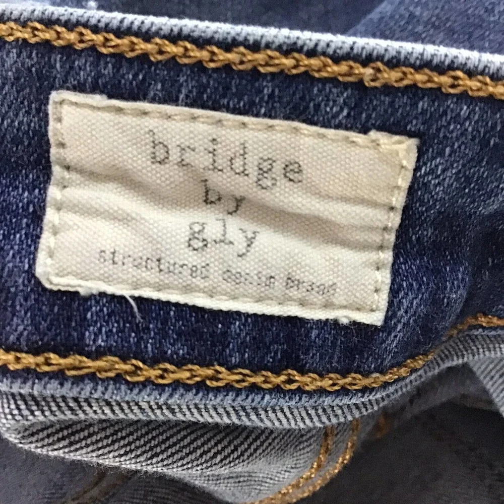 Bridge by Gly Mid Rise Ankle Skinny Jeans Sz 26X29 Distressed Ripped Raw Hem - Picture 9 of 11